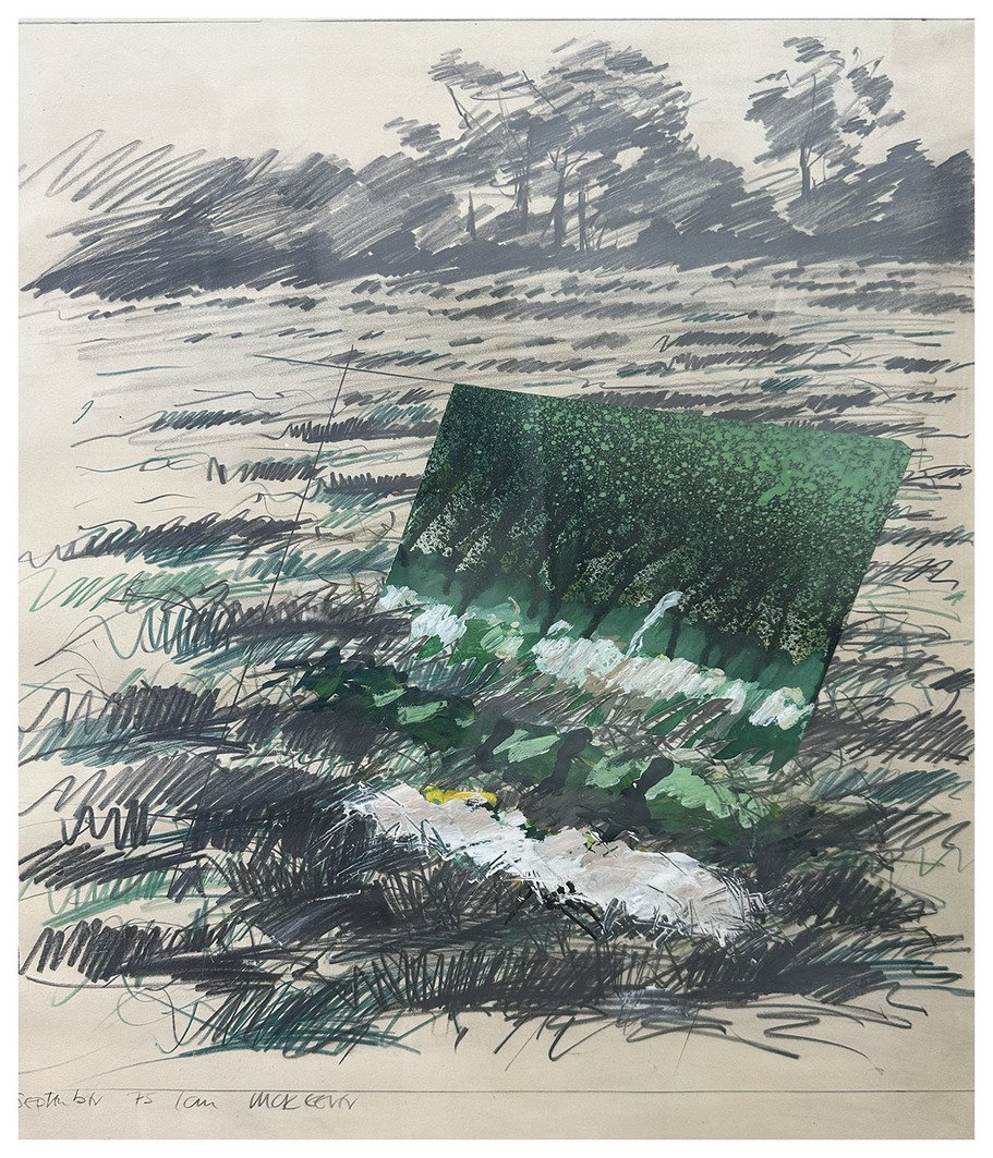 Ian McKeever, Studio per un dipinto, 1975 - tecnica mista su carta cm. 66x89-photo-4