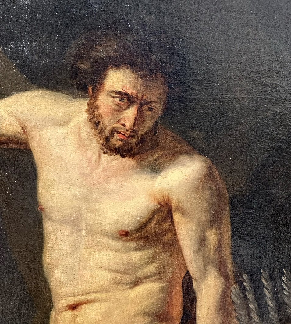 Cerchia di Jean-Germain Drouais, Filoctete. Olio su tela, 92 × 73 cm-photo-3