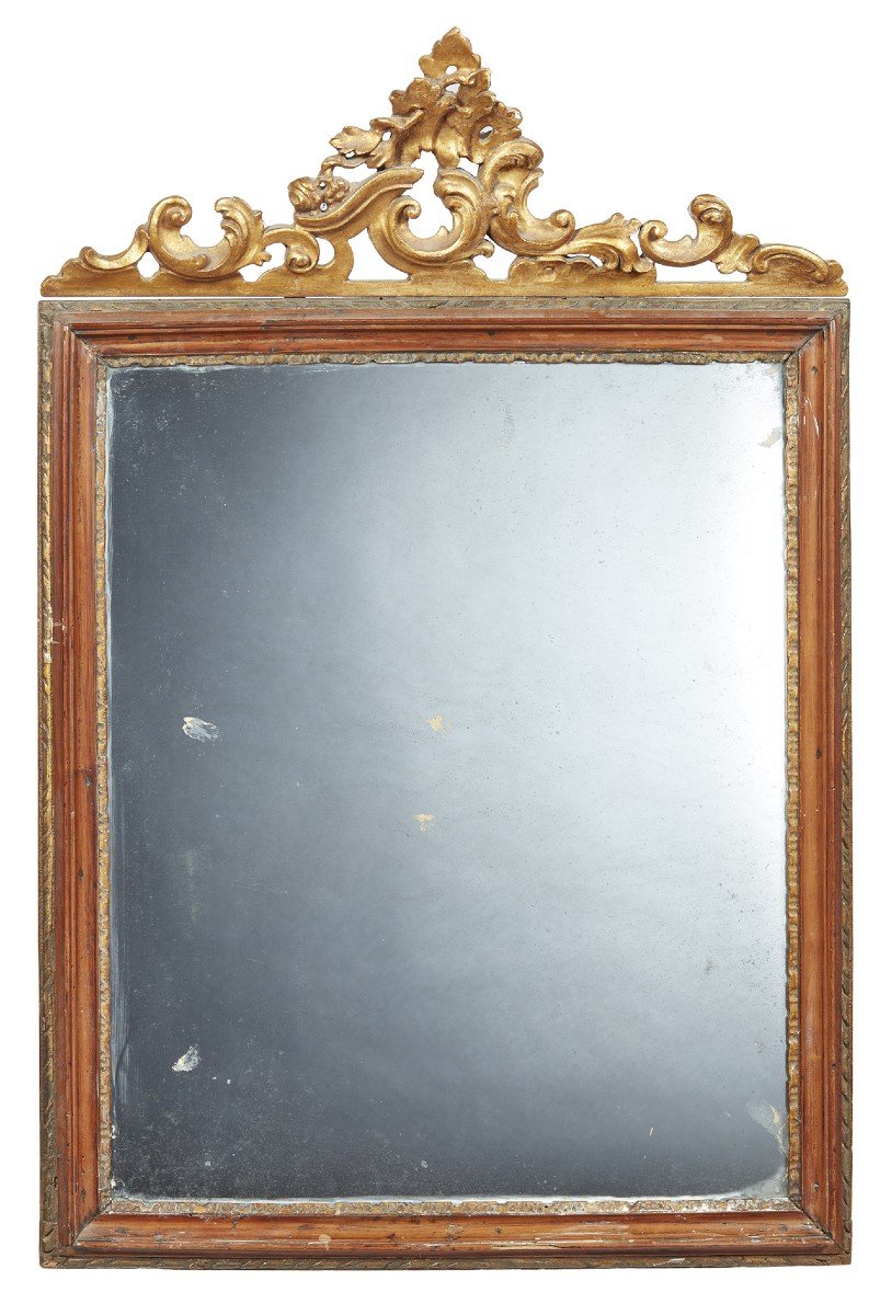 Miroir En Bois De Style Rococo - XIX-XXe siècle