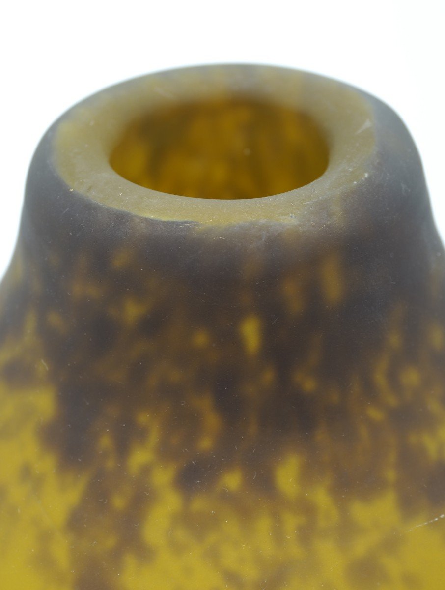 Vase De Verre Par Muller Frères Des Années 20-photo-3