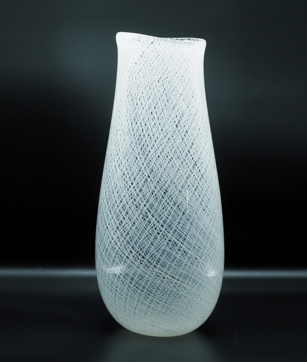 Vase en verre "Zanfirico" par Archimede Seguso - Murano 1970 ca