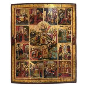 Le Dodici Feste – Icona Russa del XVIII Secolo