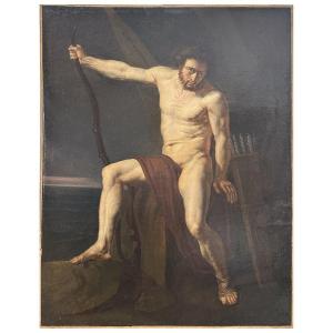 Cerchia di Jean-Germain Drouais, Filoctete. Olio su tela, 92 × 73 cm