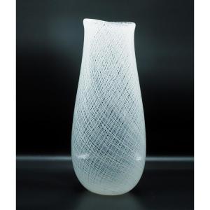 Vase en verre "Zanfirico" par Archimede Seguso - Murano 1970 ca