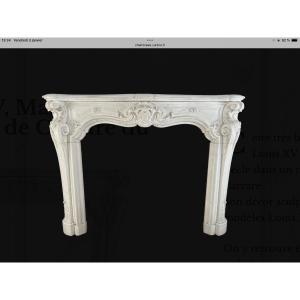 Louis XV Style Fireplace In Carrara Statuary Marble