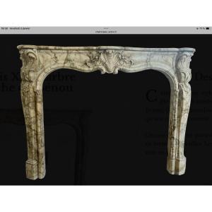 Louis XV Style Fireplace In Breche Du Benou Marble 
