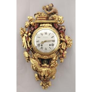 Gilded And Silvered  Wooden Cartel With Fine Arts Symbols