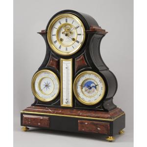 Marble Pendule. Baro/thermometer, Perpetual Calendar. Escapement Coupe Perdu