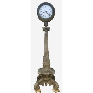 Large Double-sided Public Bronze Clock, Height 3.18m
